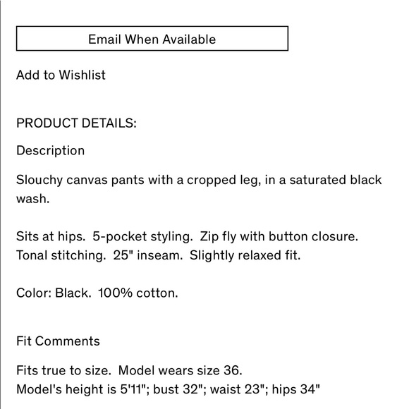 Acne Studios - Kid Cropped Trousers, size 34 - Picture 5 of 8